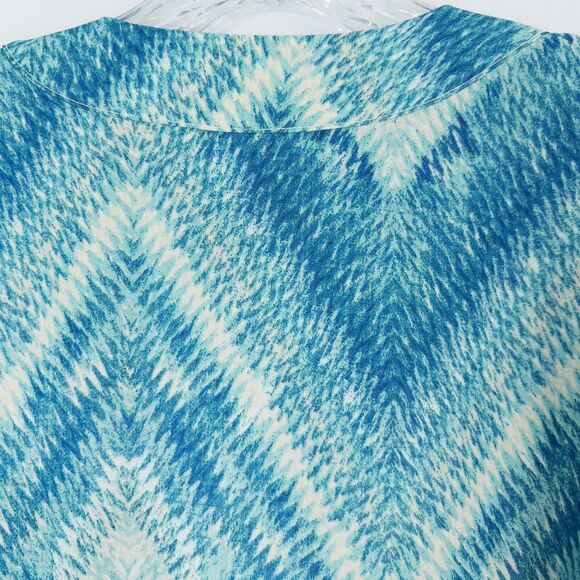 Catherines Lightweight Chiffon Open Cardigan Womens 1X Blue Aqua Beach Summer - Picture 10 of 16